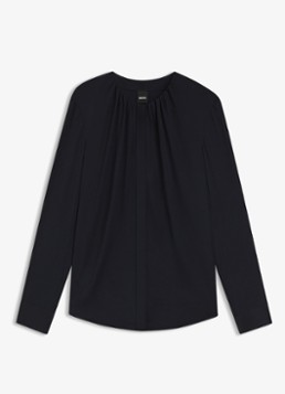 BOSS Dames Banorah blouse in zijdeblend in de kleur Open Blue-462 / Blauw