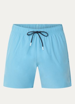 BOSS Heren Zwemshort met kenmerkende streep en logo in de kleur Blauwgrijs