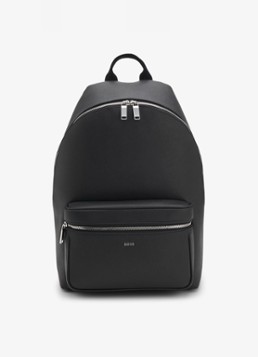 BOSS Heren Rugzak van leer in de kleur Black-001 / Zwart