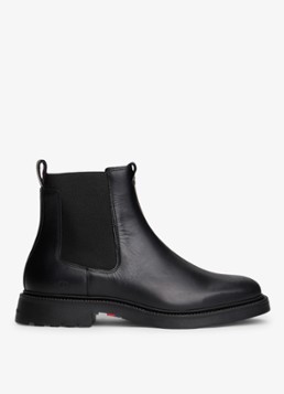 Tommy Hilfiger Heren Chelsea boot van leer in de kleur Zwart
