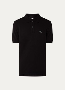 C.P. Company Heren Regular fit polo met logoborduring in de kleur Zwart, maat: S