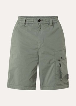 C.P. Company Heren Straight ft korte cargobroek met steekzakken in de kleur Bronsgroen, maat: 52