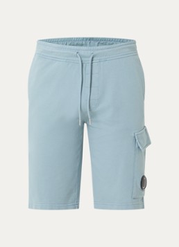 C.P. Company Heren Slim fit korte cargobroek met logo in de kleur Blauw, maat: S