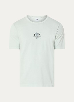 C.P. Company Heren T-shirt met logo- en backprint in de kleur Lindegroen, maat: L