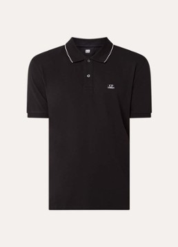C.P. Company Heren Regular fit polo met logo in de kleur Zwart, maat: M