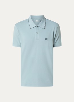 C.P. Company Heren Regular fit polo met logo in de kleur Blauwgrijs, maat: S