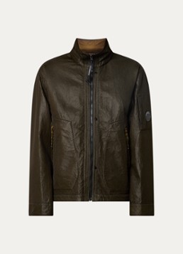 C.P. Company Heren Bi-Face reversible jack met steekzakken in de kleur Groen, maat: M
