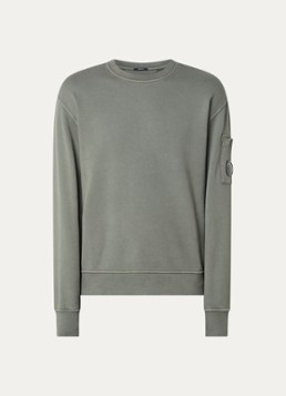 C.P. Company Heren Sweater met logo in de kleur Olijfgroen, maat: M