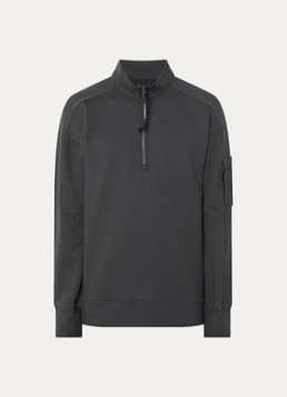 C.P. Company Heren Trui met halve rits in de kleur Antraciet, maat: L