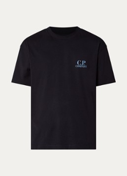 C.P. Company Heren T-shirt met logo en backprint in de kleur Donkerblauw, maat: S