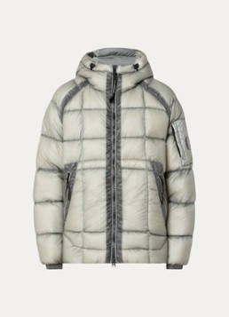 C.P. Company Heren Puffer jack met ritszakken en capuchon in de kleur Lindegroen, maat: M