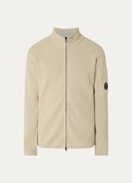C.P. Company Heren Grofgebreid vest met opstaande kraag in de kleur Beige, maat: XL