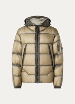 C.P. Company Heren Puffer jack met capuchon en donsvulling in de kleur Beige, maat: XL