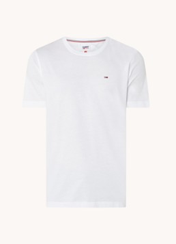 Tommy Hilfiger Heren T-shirt met logoborduring in de kleur Wit