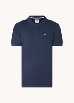Tommy Hilfiger Heren Slim fit polo van katoen met logo in de kleur Donkerblauw