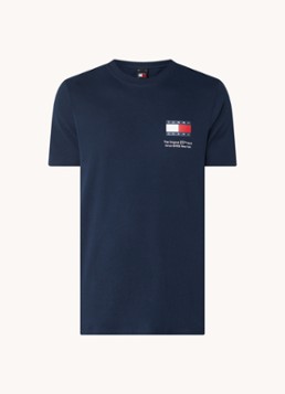 Tommy Hilfiger Heren T-shirt met logoprint in de kleur Donkerblauw