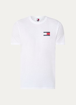 Tommy Hilfiger Heren T-shirt met logo in de kleur Wit