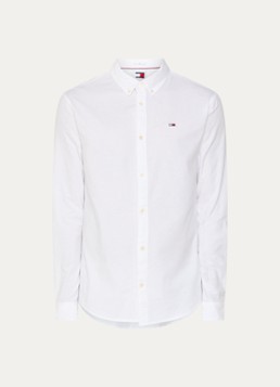 Tommy Hilfiger Heren Slim fit overhemd met logoborduring in de kleur Wit