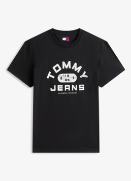 Tommy Hilfiger Heren T-shirt met logoprint in de kleur Zwart