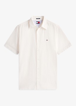Tommy Hilfiger Heren Regular fit overhemd in katoenblend in de kleur Wit