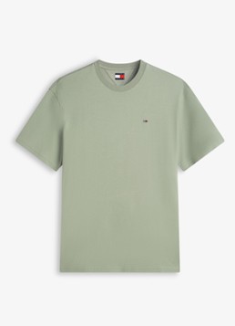 Tommy Hilfiger Heren T-shirt met logoborduring in de kleur Olijfgroen