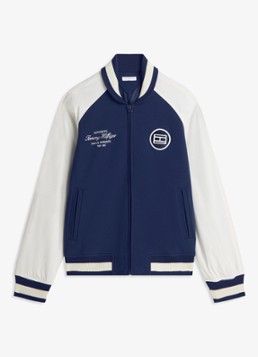 Tommy Hilfiger Heren Baseball jack met logo in de kleur Donkerblauw