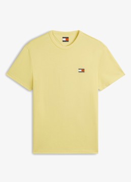 Tommy Hilfiger Heren T-shirt met logo in de kleur Citronella-ZF0 / Geel