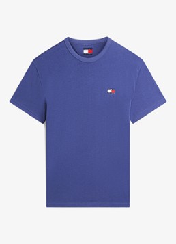 Tommy Hilfiger Heren T-shirt met logo in de kleur Dark Night Navy-C1G / Blauw