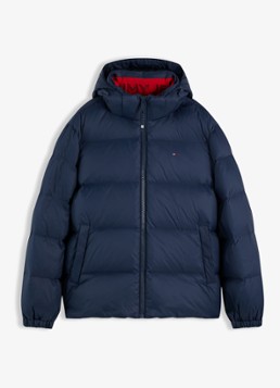 Tommy Hilfiger Heren Puffer jas met donsvulling in de kleur Donkerblauw