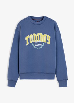 Tommy Hilfiger Heren Sweater met logo in de kleur Blauw