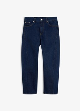 Tommy Hilfiger Heren Mid waist straight fit jeans met donkere wassing in de kleur Denim