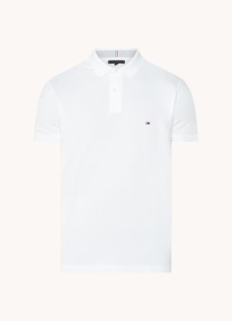 Tommy Hilfiger Heren Core regular fit polo van piqué katoen met logoborduring in de kleur White-YBR / Wit