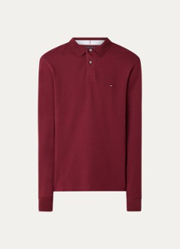 Tommy Hilfiger Heren 1985 regular fit polo van piqué katoen in de kleur Kersenrood