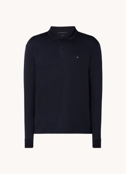Tommy Hilfiger Heren Regular fit polo met logo in de kleur Donkerblauw