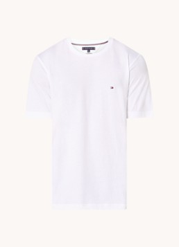Tommy Hilfiger Heren T-shirt met logo in de kleur Wit