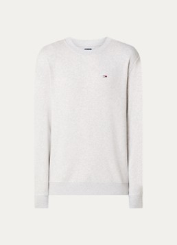 Tommy Hilfiger Heren Sweater met logoborduring in de kleur Grijsmele