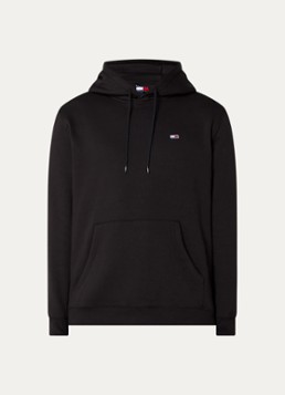 Tommy Hilfiger Heren Hoodie met gemêleerd dessin en logoborduring in de kleur Zwart