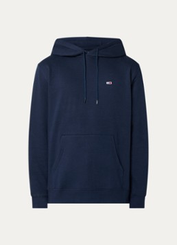 Tommy Hilfiger Heren Hoodie met gemêleerd dessin en logoborduring in de kleur Donkerblauw