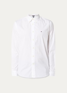 Tommy Hilfiger Heren TH Flex regular fit overhemd met logo in de kleur Wit