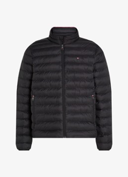 Tommy Hilfiger Heren Gewatteerd jack met ritszakken in de kleur Zwart