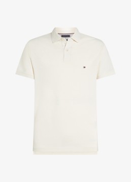 Tommy Hilfiger Heren Core regular fit polo van piqué katoen met logoborduring in de kleur White / wit