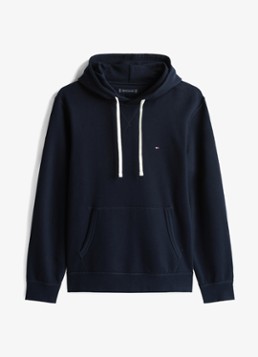 Tommy Hilfiger Heren Essential hoodie met logoborduring in de kleur Donkerblauw