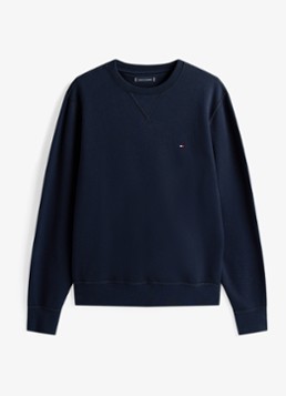 Tommy Hilfiger Heren Sweater met logoborduring in de kleur Donkerblauw