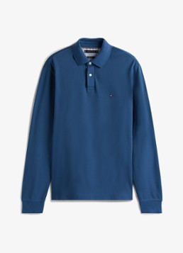 Tommy Hilfiger Heren 1985 regular fit polo van piqué katoen in de kleur Zeegroen