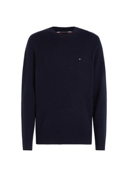 Tommy Hilfiger Heren Fijngebreide pullover van lamswol in de kleur Blauw