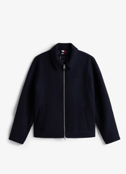 Tommy Hilfiger Heren Jack in wolbend met steekzakken in de kleur Blauw