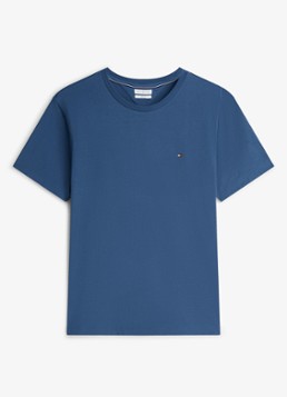 Tommy Hilfiger Heren T-shirt met logo in de kleur Petrol