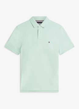 Tommy Hilfiger Heren Core regular fit polo van piqué katoen met logoborduring in de kleur Crushed Mint