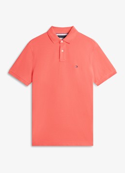 Tommy Hilfiger Heren Core regular fit polo van piqué katoen met logoborduring in de kleur Vintage Red
