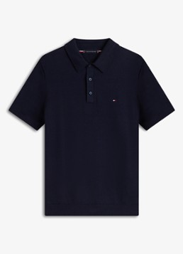 Tommy Hilfiger Heren Regular fit polo met logoborduring in de kleur Blauw